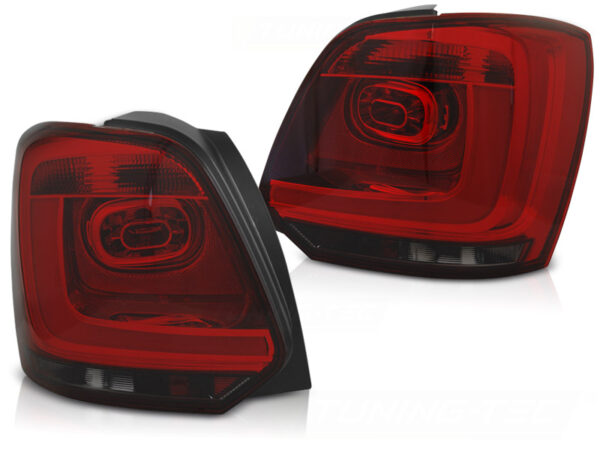Baklykter VW Polo 09-14 Hatchback LED Bar Rød/Røykfarget – bilde 2 av 2