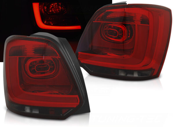 Baklykter VW Polo 09-14 Hatchback LED Bar Rød/Røykfarget – bilde 1 av 2