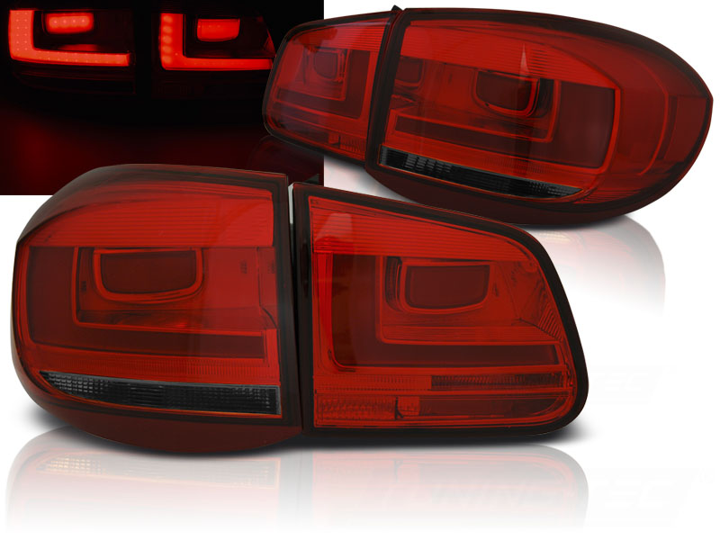 Baklykter VW Tiguan 07-07.11 Led Bar Red Smoke