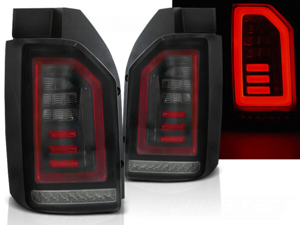 Baklykter VW T6 15-19 Bakluke LED Bar Svart/Røykfarget – for original pæretype – bilde 1 av 2