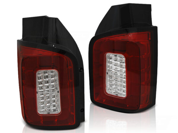 Baklykter WHIE VW T6 15-19 TRANSPORTER Dobbel Bakdør LED Bar Rød – for original pæretype – bilde 2 av 2