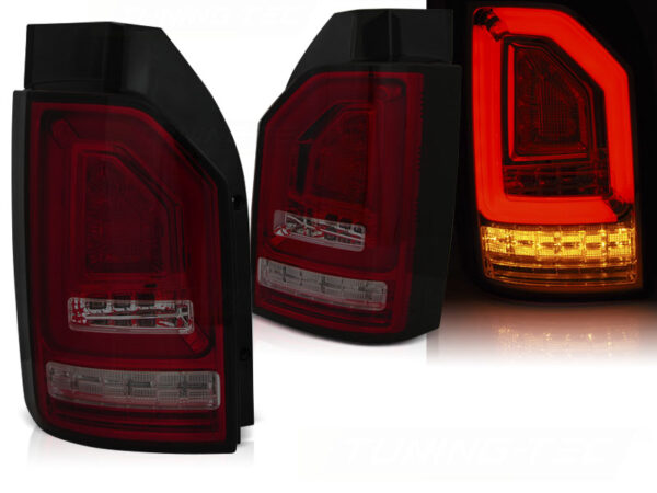 Baklykter VW T6 15-19 OEM BULB Bakluke LED Bar SEQ Rød/Røykfarget – for original pæretype – bilde 1 av 2