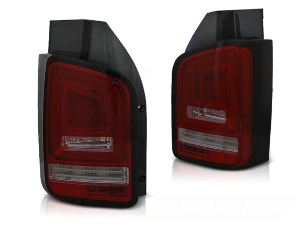 Baklykter VW T6 15-19 TR Dobbel Bakdør LED Bar SEQ Rød/Røykfarget – for original pæretype – bilde 2 av 2