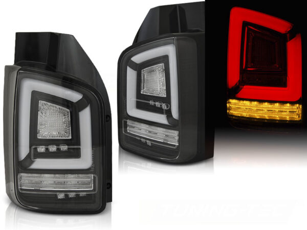 Baklykter VW T6 15-19 TR Dobbel Bakdør LED Bar SEQ Svart – for original pæretype – bilde 1 av 2