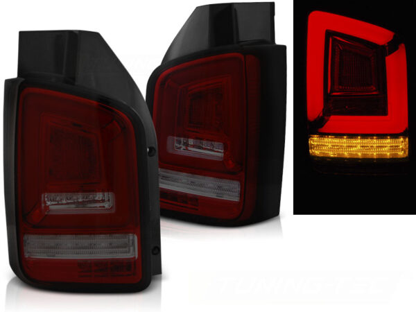 Baklykter VW T5 04.03-09 Transporter LED Bar SEQ Rød/Røykfarget – bilde 1 av 2