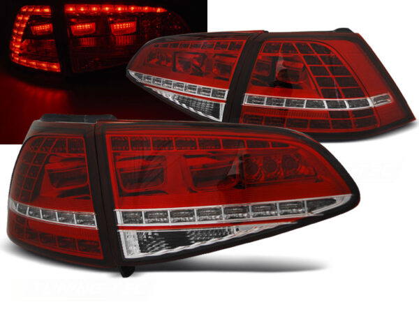 Baklykter SPORT VW Golf 7 13-17 Hatchback LED SEQ Rød/Hvit – for original LED – bilde 1 av 2