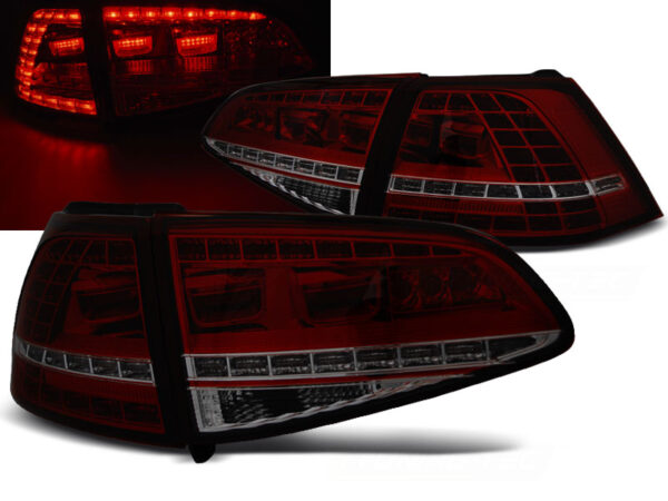Baklykter SPORT VW Golf 7 13-17 Hatchback LED SEQ Rød/Røykfarget – for original LED – bilde 1 av 2