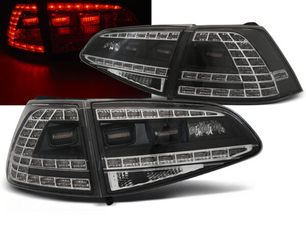 Baklykter SPORT VW Golf 7 13-17 Hatchback LED SEQ Svart – for original LED – bilde 1 av 2