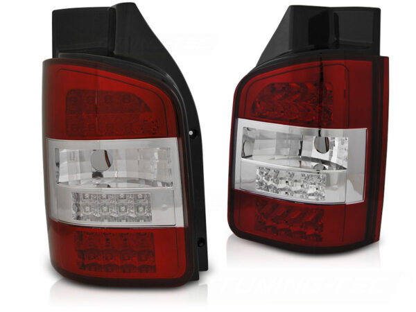 Baklykter VW T5 10-15 TRANSPORTER Dobbel Bakdør LED Rød/Hvit – bilde 2 av 2