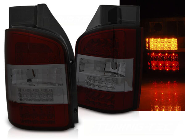 Baklykter VW T5 10-15 TRANSPORTER Dobbel Bakdør LED Rød/Røykfarget – bilde 1 av 2