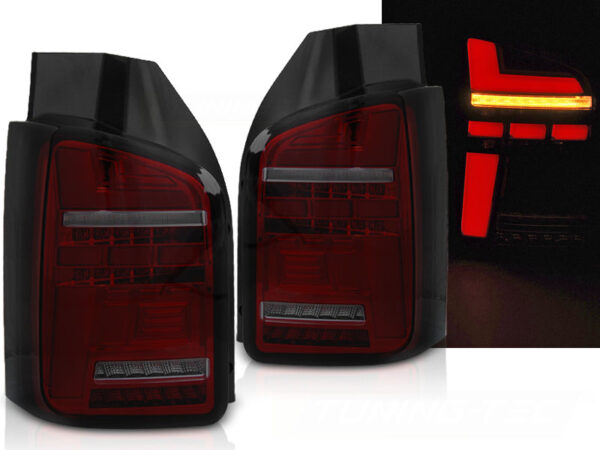 Baklykter VW T5 04.03-09 INDICATOR Transporter Full LED SEQ Rød/Røykfarget – bilde 1 av 2