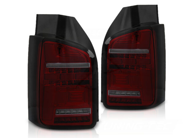 Baklykter VW T6 15-19 OEM BULB Dobbel Bakdør LED Bar SEQ Rød/Røykfarget – for original pæretype – bilde 2 av 2