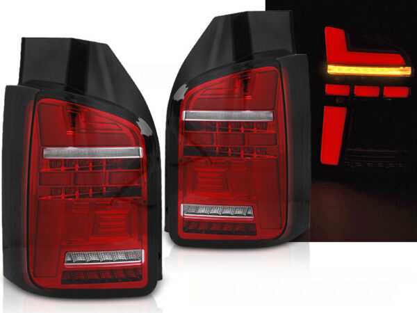 Baklykter VW T6.1 20- OEM BULB Dobbel Bakdør LED Bar SEQ Rød/Hvit – for original pæretype – bilde 1 av 2