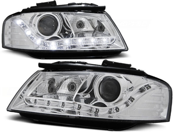 Frontlykter Audi A3 8P 05.03-03.08 Daylight Krom