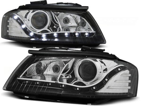 Frontlykter Audi A3 8P 05.03-03.08 Daylight Svart