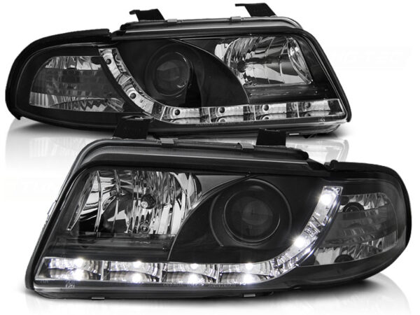 Frontlykter Audi A4 01.99-09.00 Daylight Svart
