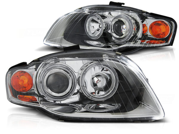 Frontlykter Audi A4 B7 11.04-03.08 Angel Eyes Krom – bilde 2 av 2