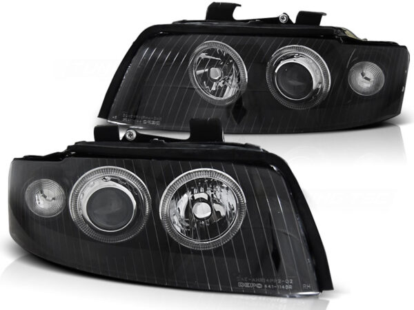 Frontlykter Audi A4 10.00-10.04 Xenon Angel Eyes Svart – bilde 2 av 2
