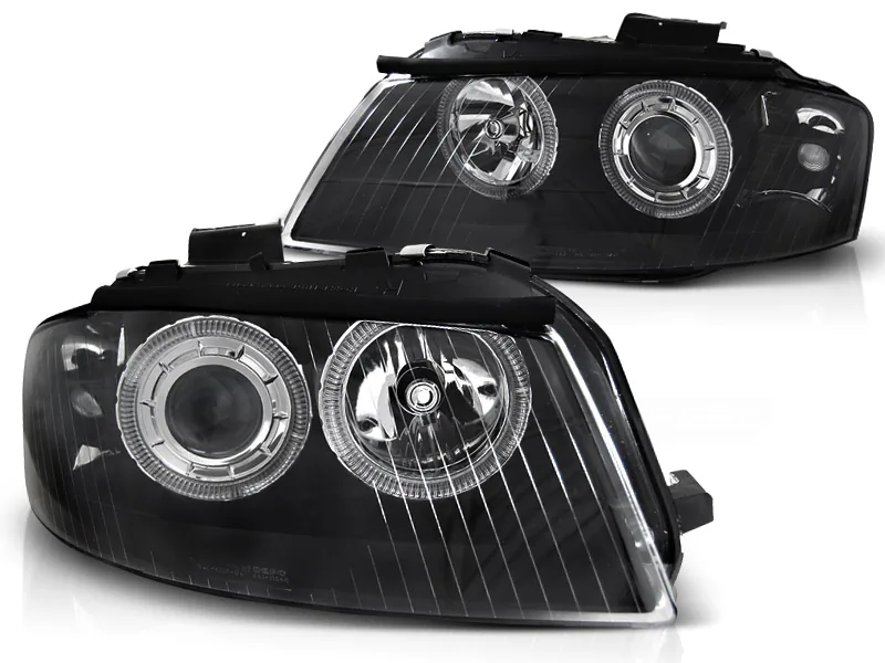 Frontlykter Audi A3 8P 05.03-03.08 Angel Eyes Black - Bilde 2