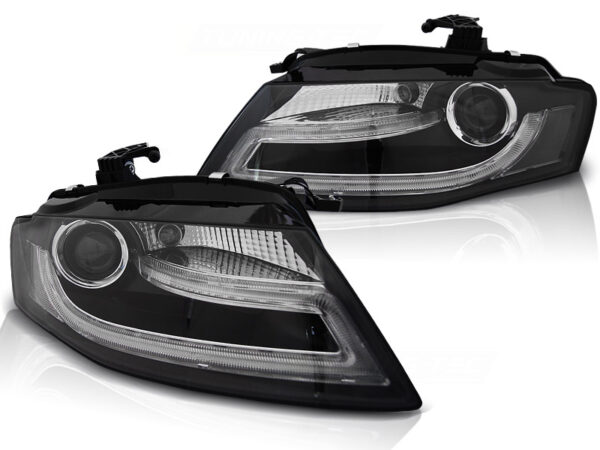 Frontlykter Audi A4 B8 04.08-11 TRU DRL Svart – bilde 2 av 2