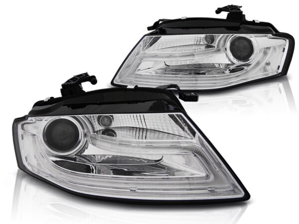 Frontlykter Audi A4 B8 04.08-11 Xenon TRU DRL Krom