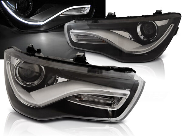 Frontlykter Audi A1 04.10-12.14 TRU DRL Svart – bilde 1 av 2