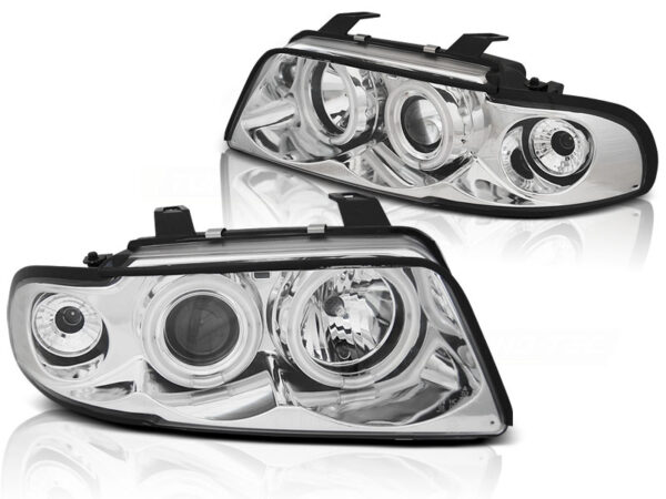 Frontlykter Audi A4 11.94-12.98 Angel Eyes CCFL Krom – bilde 2 av 2