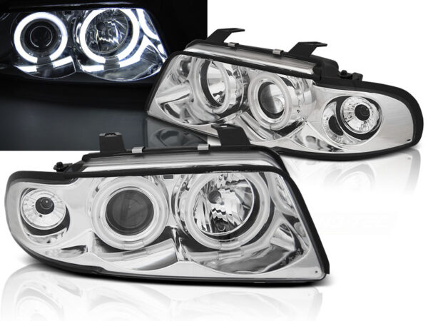 Frontlykter Audi A4 11.94-12.98 Angel Eyes CCFL Krom – bilde 1 av 2