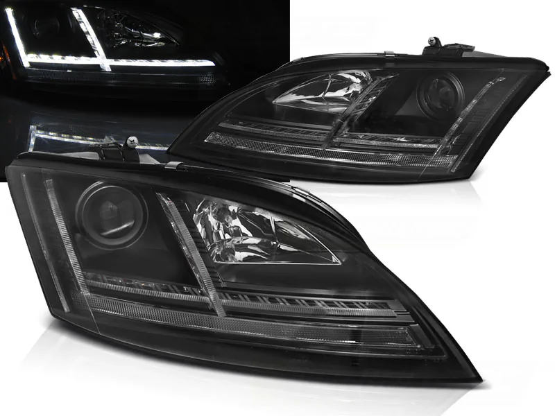Frontlykter Audi TT 06-10 8J Led Black Seq