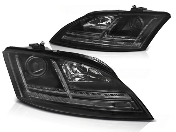 Frontlykter Audi TT 06-10 8J Xenon LED DRL Svart SEQ – uten AFS – bilde 2 av 2