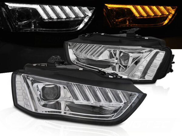 Frontlykter Audi A4 B8 12-15 Xenon LED Krom SEQ – uten AFS – bilde 1 av 2