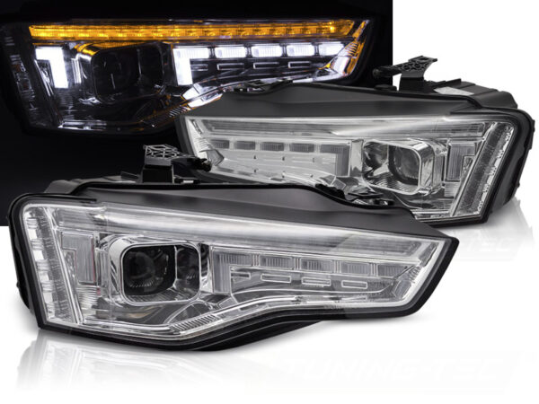 Frontlykter Audi A5 11-16 Xenon LED Krom SEQ – uten AFS – bilde 1 av 2