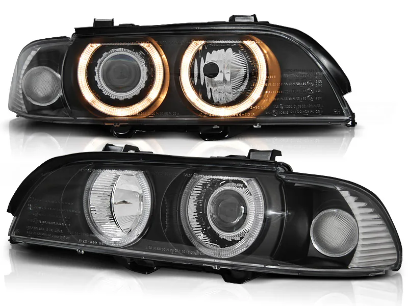 Frontlykter Bmw E39 09.95-06.03 Xenon Angel Eyes Black - Bilde 2