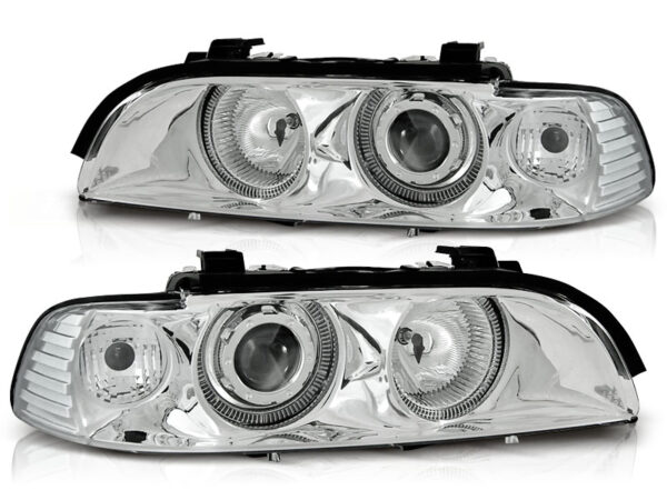 Frontlykter BMW E39 09.95-06.03 Angel Eyes Krom – bilde 2 av 2