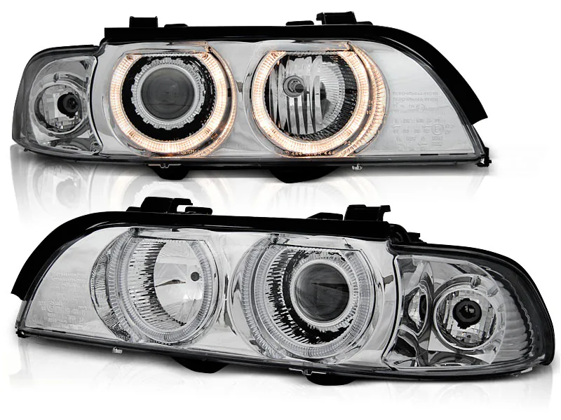 Frontlykter BMW E39 09.95-06.03 Angel Eyes Krom - Bilde 2