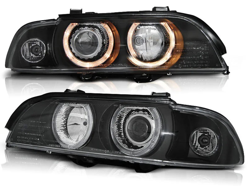 Frontlykter Bmw E39 09.95-06.03 Angel Eyes Black - Bilde 2