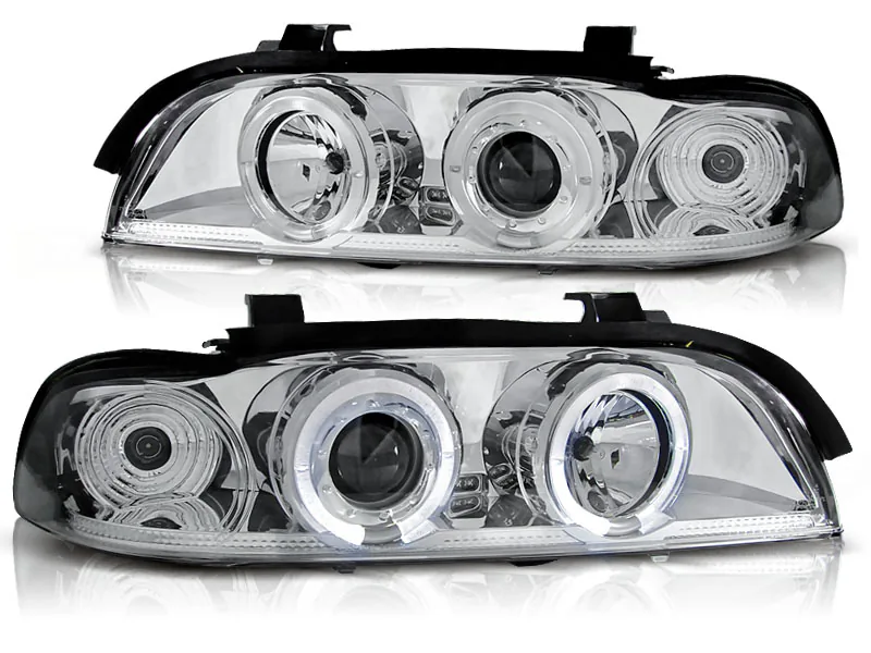 Frontlykter Bmw E39 09.95-05.03 Angel Eyes Chrome - Bilde 2