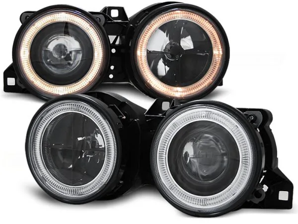 Frontlykter BMW E30 11.82-06.94 Angel Eyes Svart – bilde 2 av 2