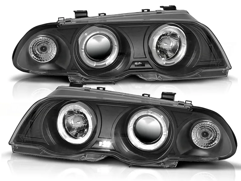 Frontlykter Bmw E46 05.98-08.01 S / T Angel Eyes Black
