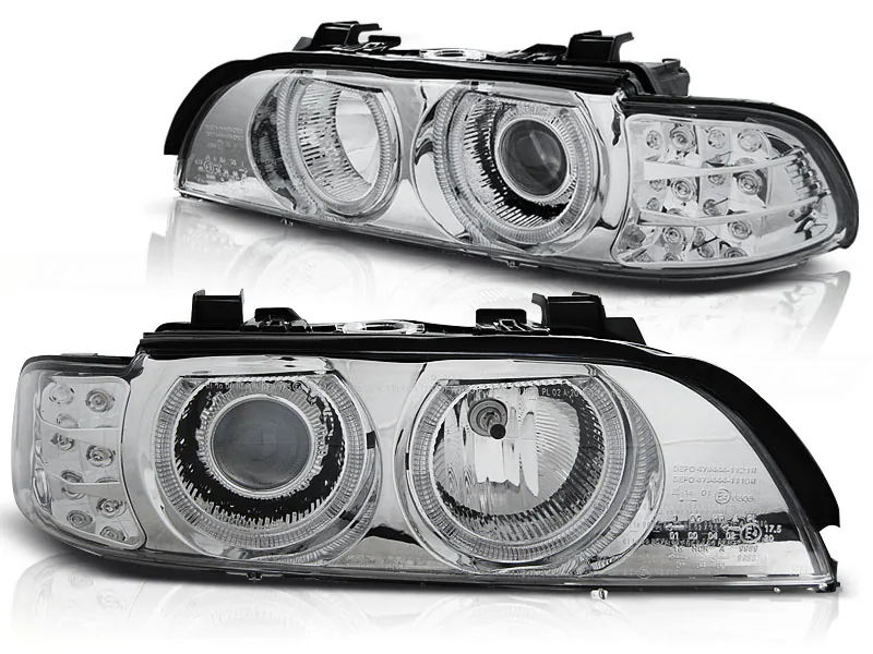 Frontlykter Led-indikator Bmw E39 09.95-06.03 Angel Eyes Chrome - Bilde 2
