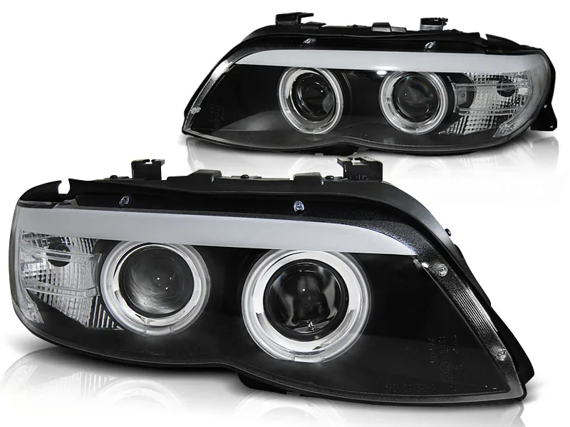 Frontlykter Bmw X5 E53 11.03-06 Xenon Angel Eyes Black - Bilde 2