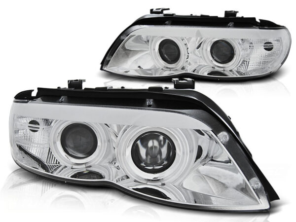 Frontlykter BMW X5 E53 11.03-06 Xenon Angel Eyes CCFL Krom