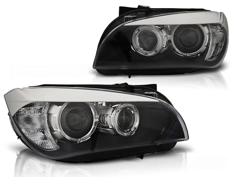 Frontlykter Bmw X1 E84 10.09-07.12 Angel Eyes Led Black - Bilde 2