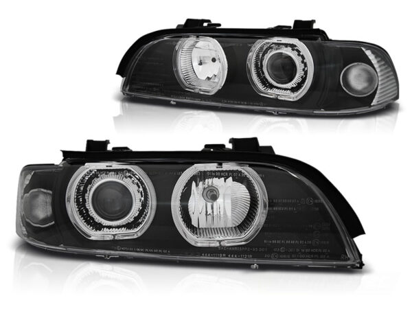 Frontlykter BMW E39 09.95-06.03 Angel Eyes LED Svart – bilde 2 av 2