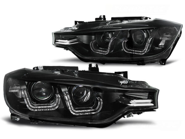 Frontlykter BMW F30/F31 10.11-05.15 U-LED Light Svart – bilde 2 av 2