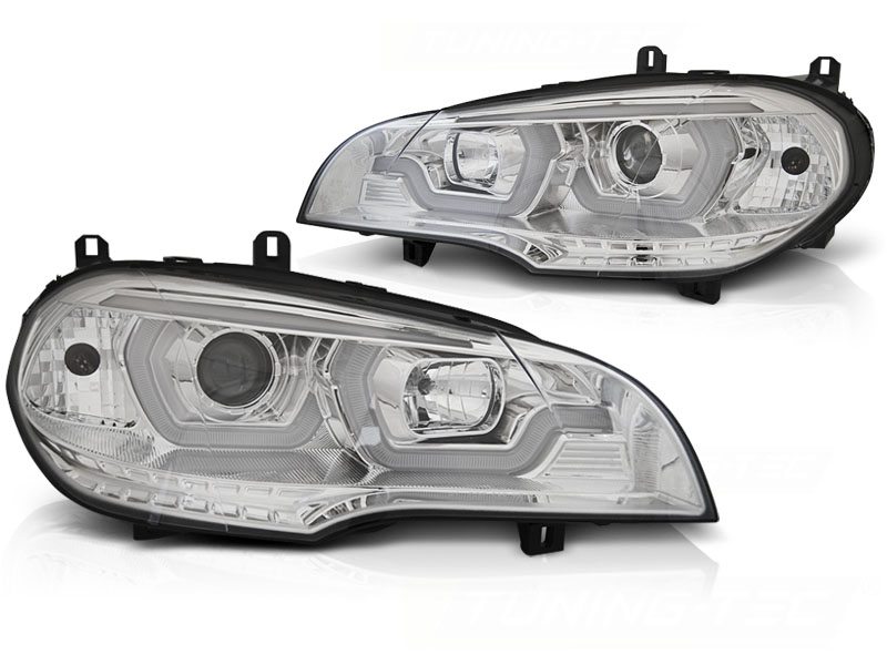 Frontlykter Bmw X5 E70 07-13 Tube Light Drl Chrome - Bilde 2