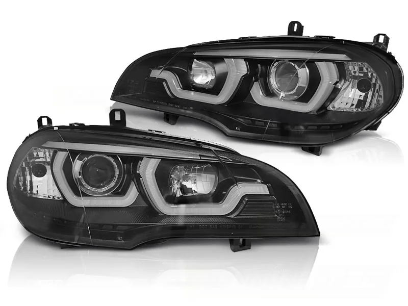 Frontlykter Bmw X5 E70 07-13 Tube Light Drl Black - Bilde 2