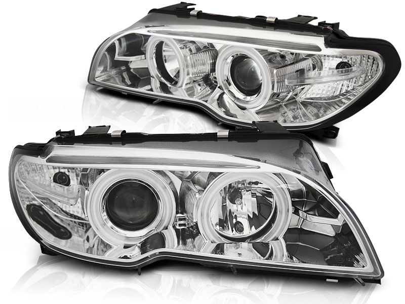 Frontlykter Bmw E46 04.03-06 Angel Eyes Xenon Chrome Coupe / Cabrio - Bilde 2