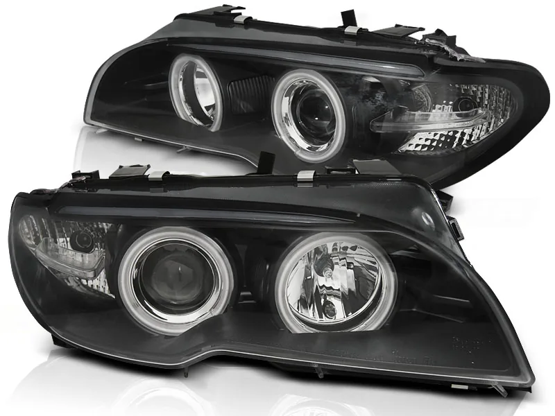 Frontlykter Bmw E46 04.03-06 Angel Eyes Xenon Black Coupe / Cabrio - Bilde 2