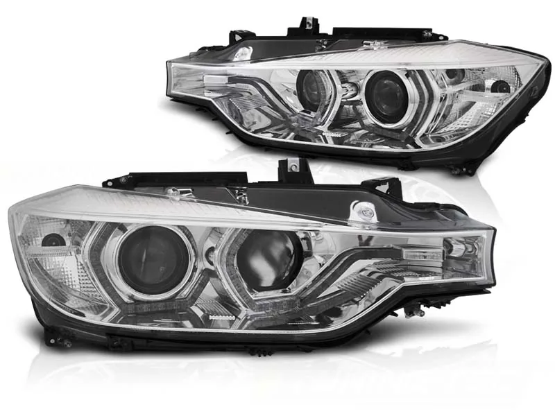 Frontlykter Bmw F30 / F31 10.11 05.15 Angel Eyes Chrome Led Drl - Bilde 2